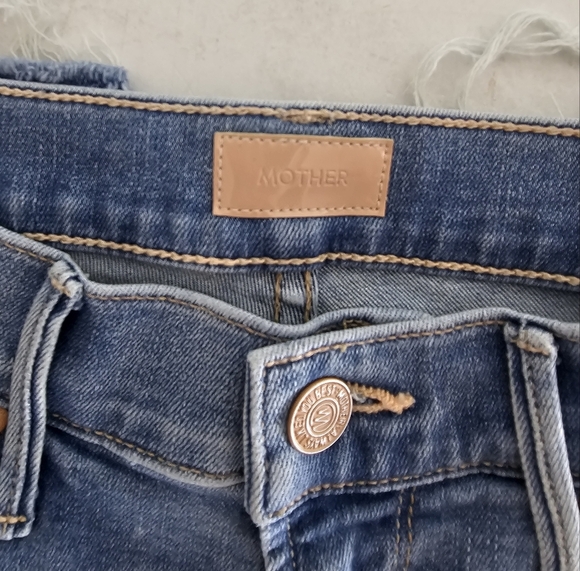Mother The Mid Rise Dazzler Ankle Fray Blue Jeans 26 Preowned - Picture 6 of 8